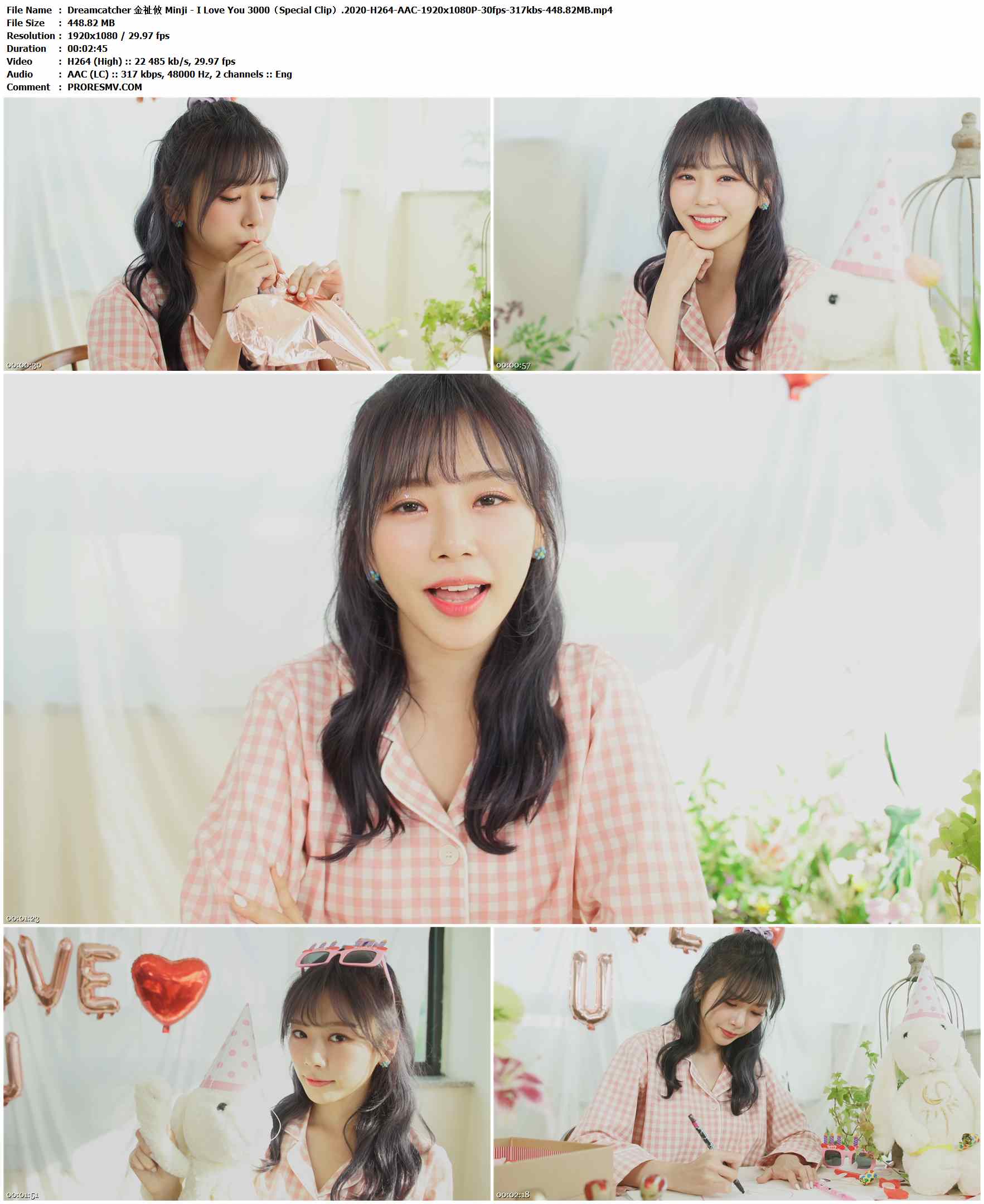 Dreamcatcher 金祉攸 Minji - I Love You 3000（Special Clip）.2020-H264-AAC-1920x1080P-30fps-317kbs-448.82MB官方MV_高清MV